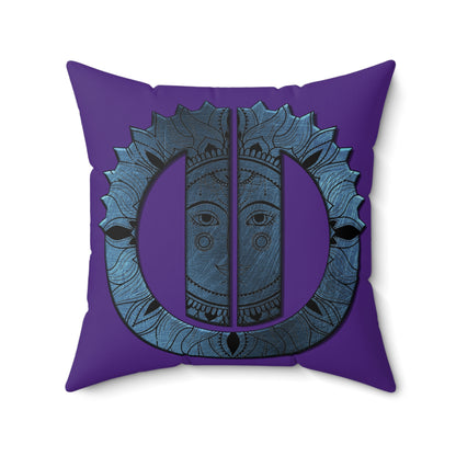 GTCC Spun Polyester Square Pillow (Purple)