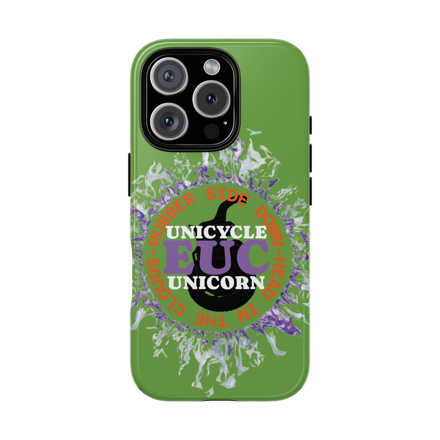 Unicycle Unicorn Purple ring of Fire Tough Case - Durable phone case for EUC fans