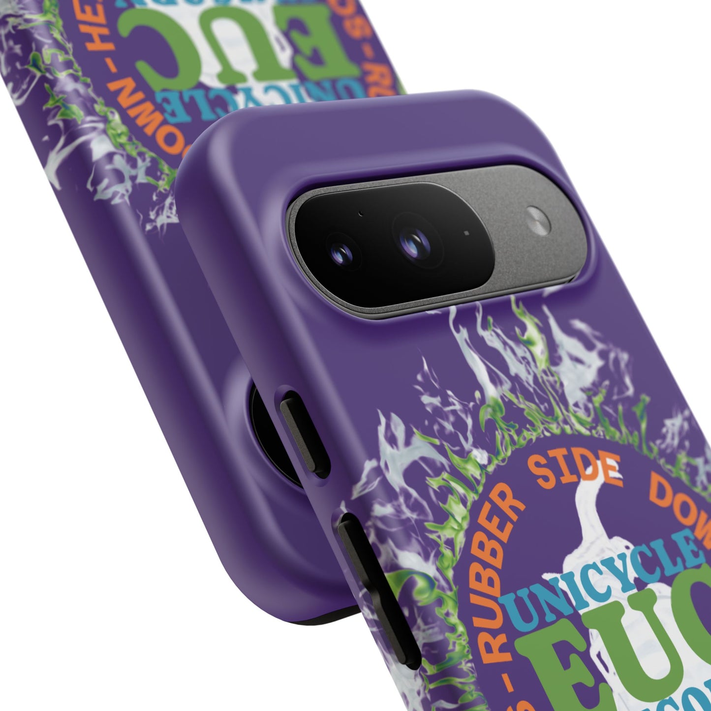 Unicycle Unicorn ring of Fire Tough Case - Durable phone case for EUC fans (purple)