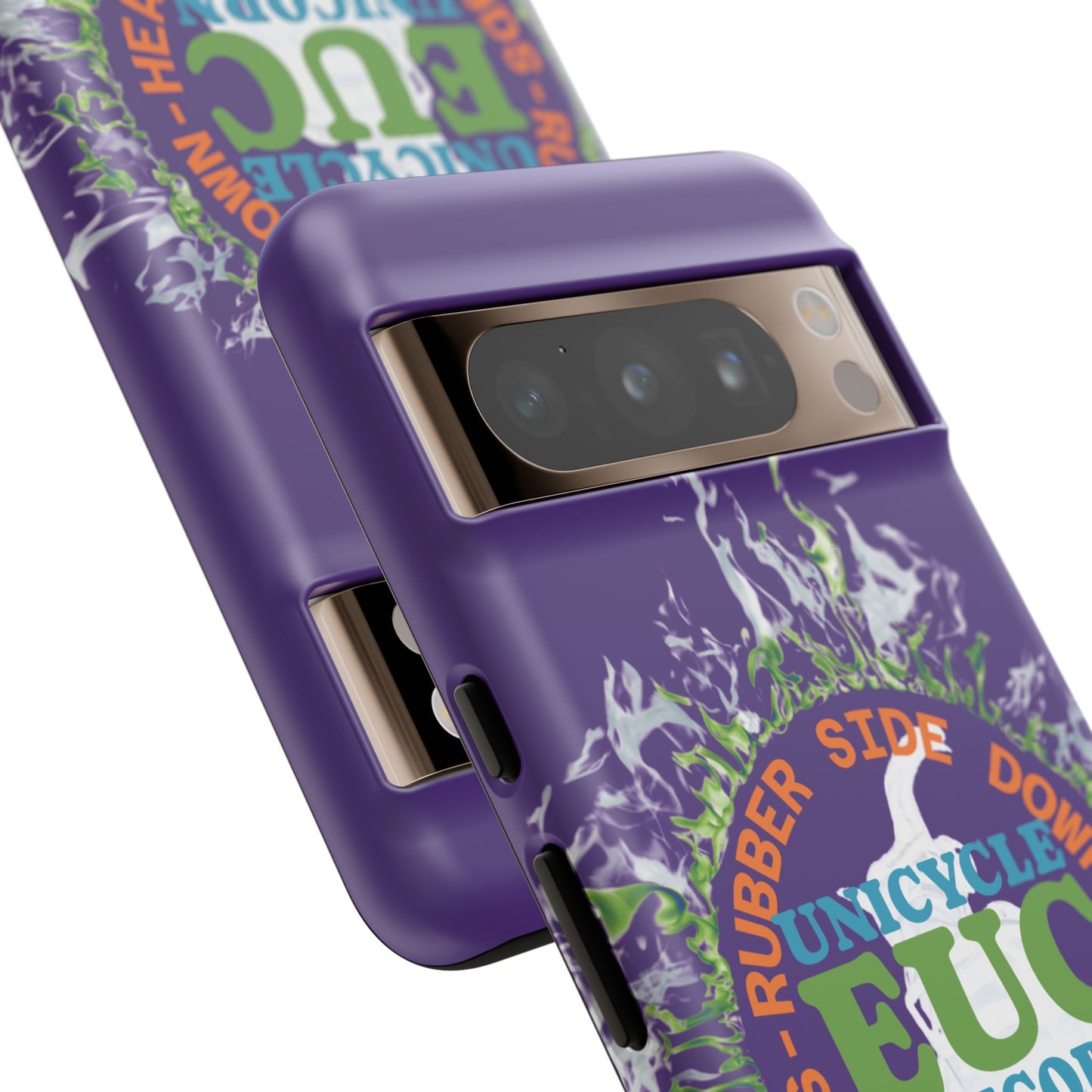 Unicycle Unicorn ring of Fire Tough Case - Durable phone case for EUC fans (purple)