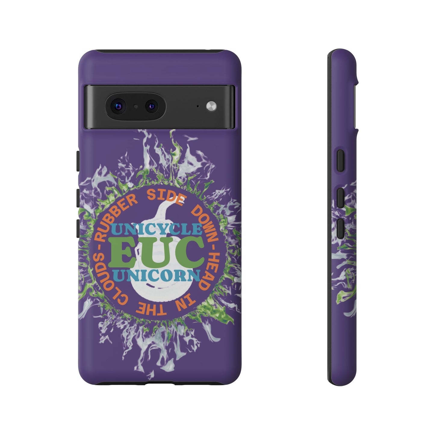 Unicycle Unicorn ring of Fire Tough Case - Durable phone case for EUC fans (purple)