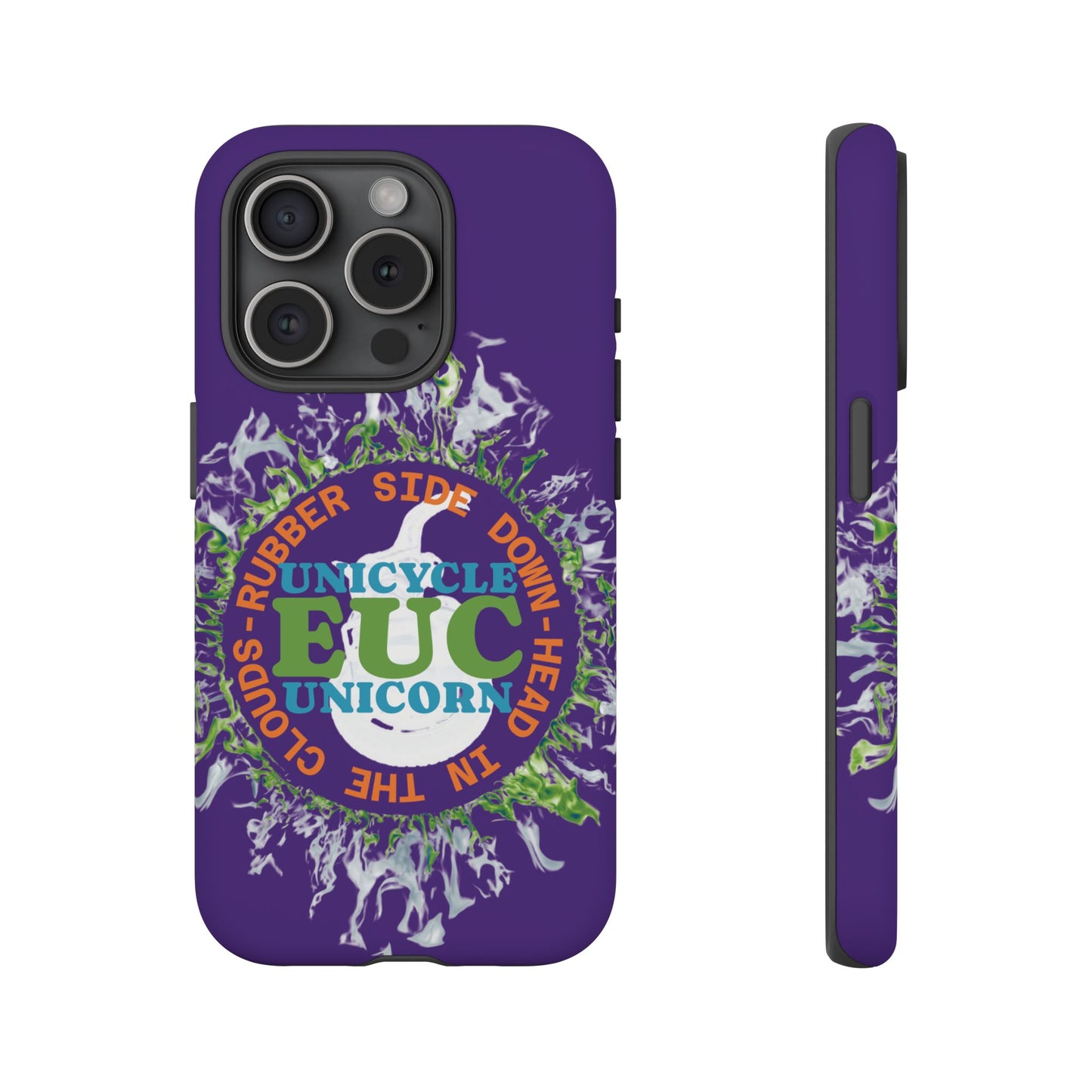 Unicycle Unicorn ring of Fire Tough Case - Durable phone case for EUC fans (purple)