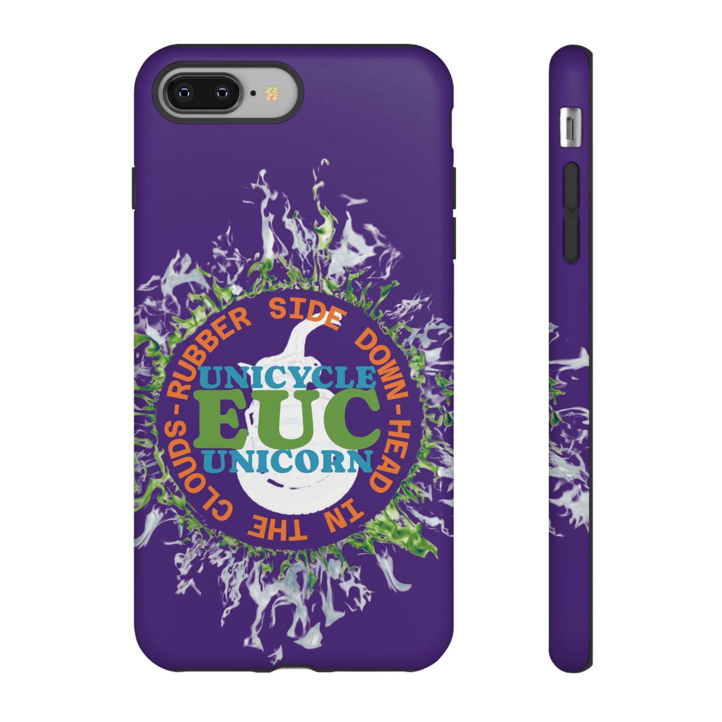 Unicycle Unicorn ring of Fire Tough Case - Durable phone case for EUC fans (purple)