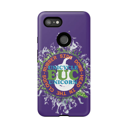 Unicycle Unicorn ring of Fire Tough Case - Durable phone case for EUC fans (purple)