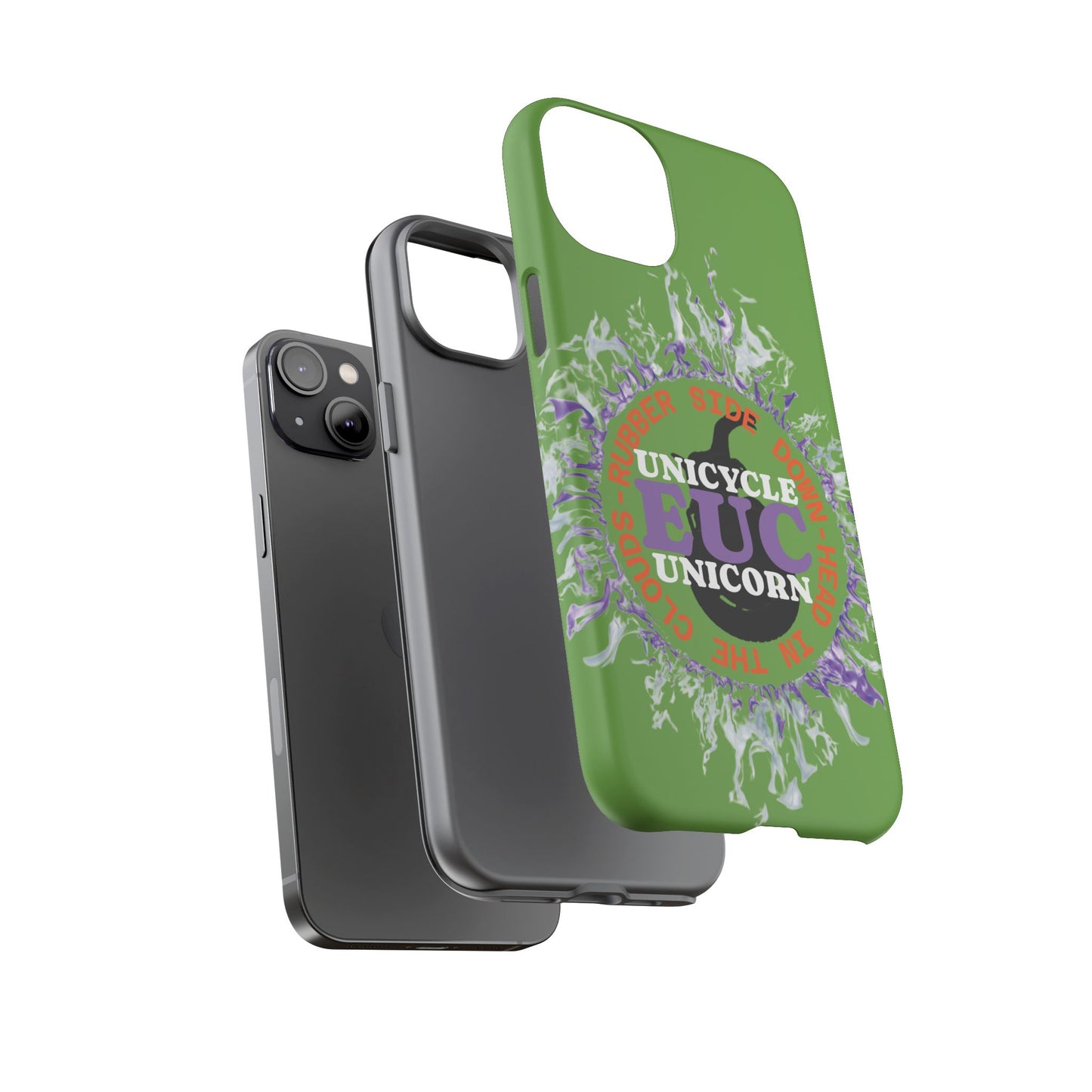 Unicycle Unicorn Purple ring of Fire Tough Case - Durable phone case for EUC fans