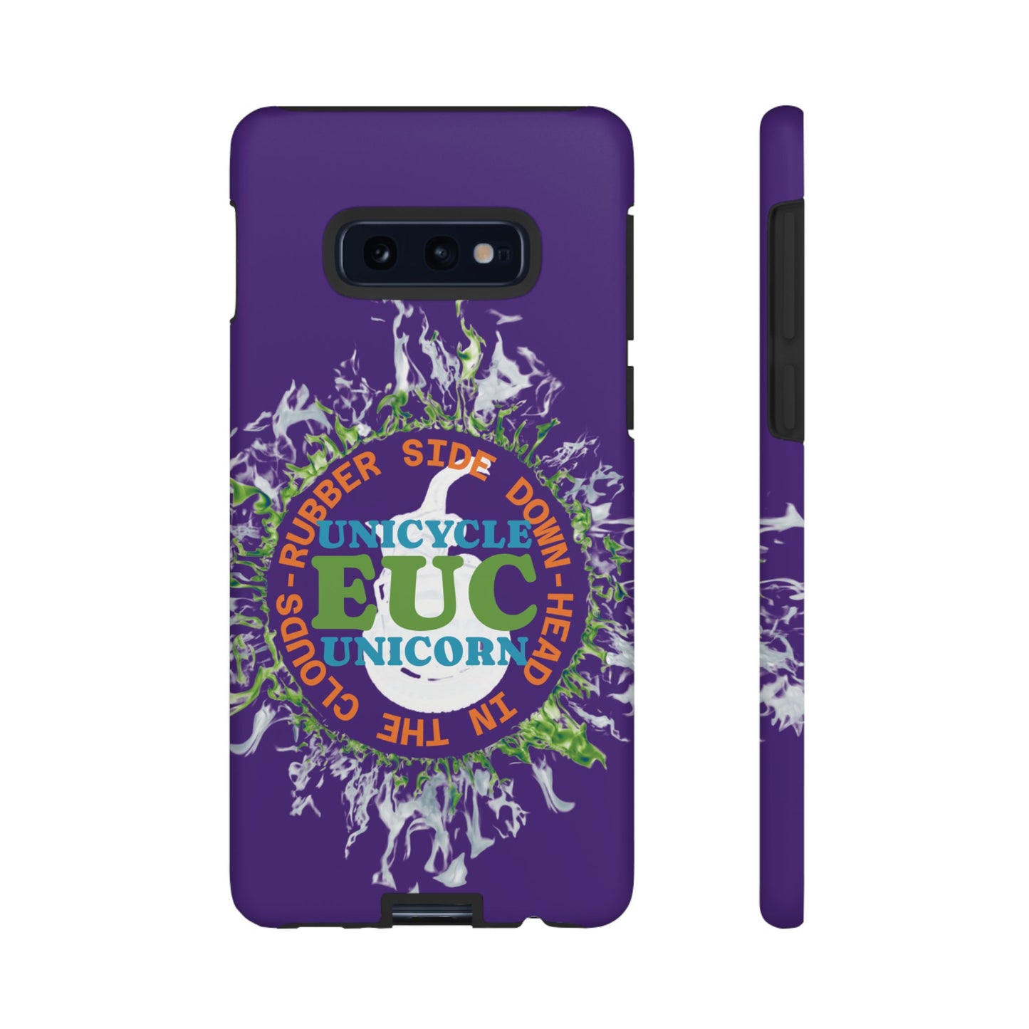 Unicycle Unicorn ring of Fire Tough Case - Durable phone case for EUC fans (purple)