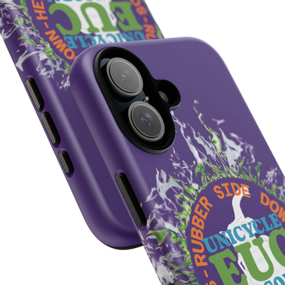 Unicycle Unicorn ring of Fire Tough Case - Durable phone case for EUC fans (purple)