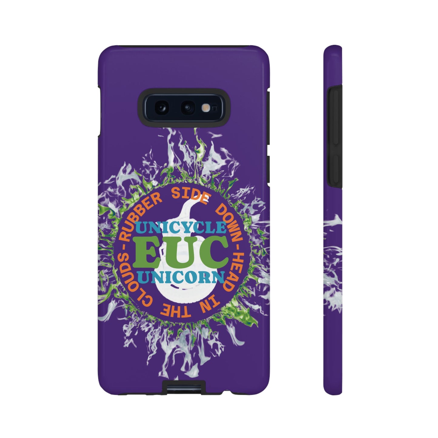 Unicycle Unicorn ring of Fire Tough Case - Durable phone case for EUC fans (purple)