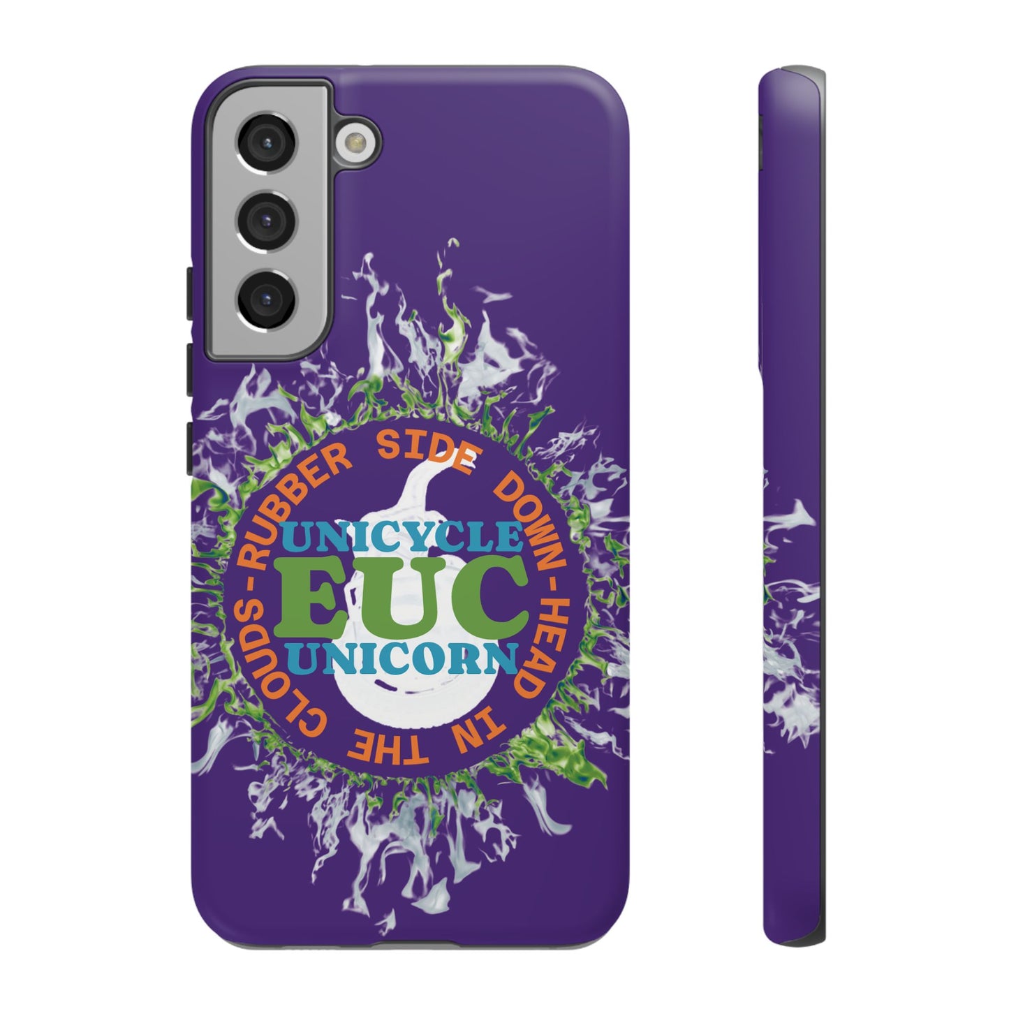 Unicycle Unicorn ring of Fire Tough Case - Durable phone case for EUC fans (purple)