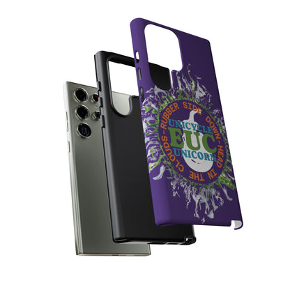 Unicycle Unicorn ring of Fire Tough Case - Durable phone case for EUC fans (purple)