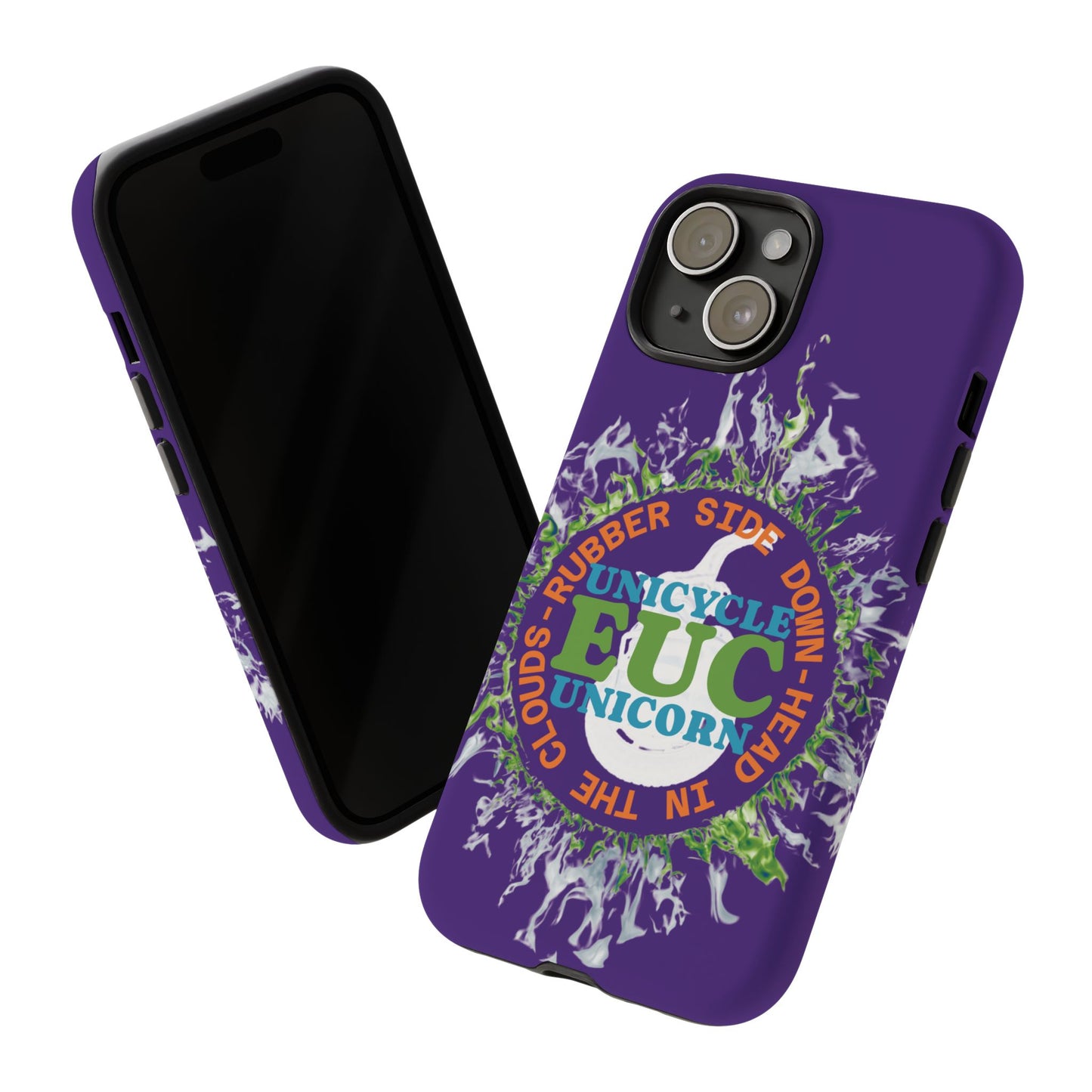 Unicycle Unicorn ring of Fire Tough Case - Durable phone case for EUC fans (purple)