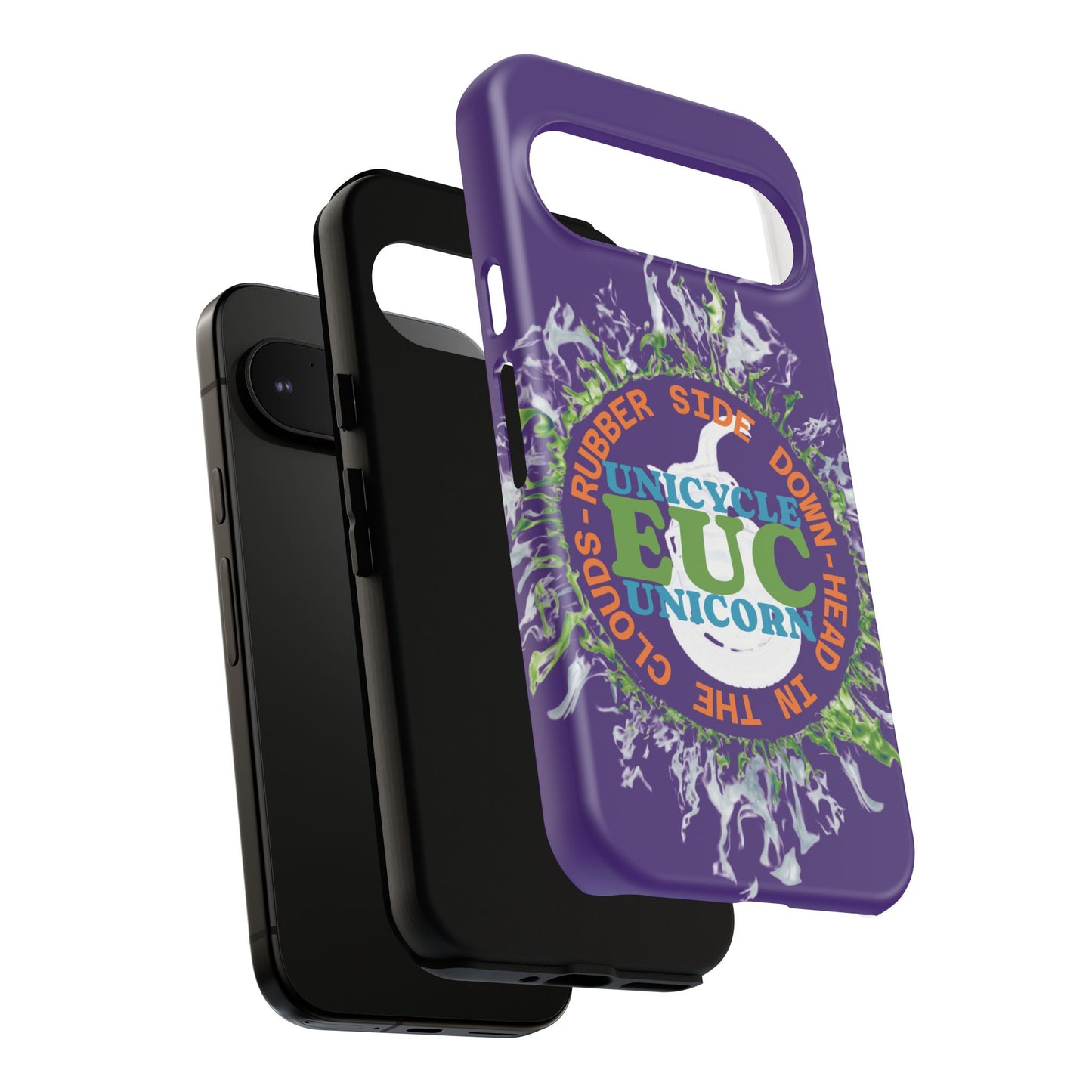 Unicycle Unicorn ring of Fire Tough Case - Durable phone case for EUC fans (purple)