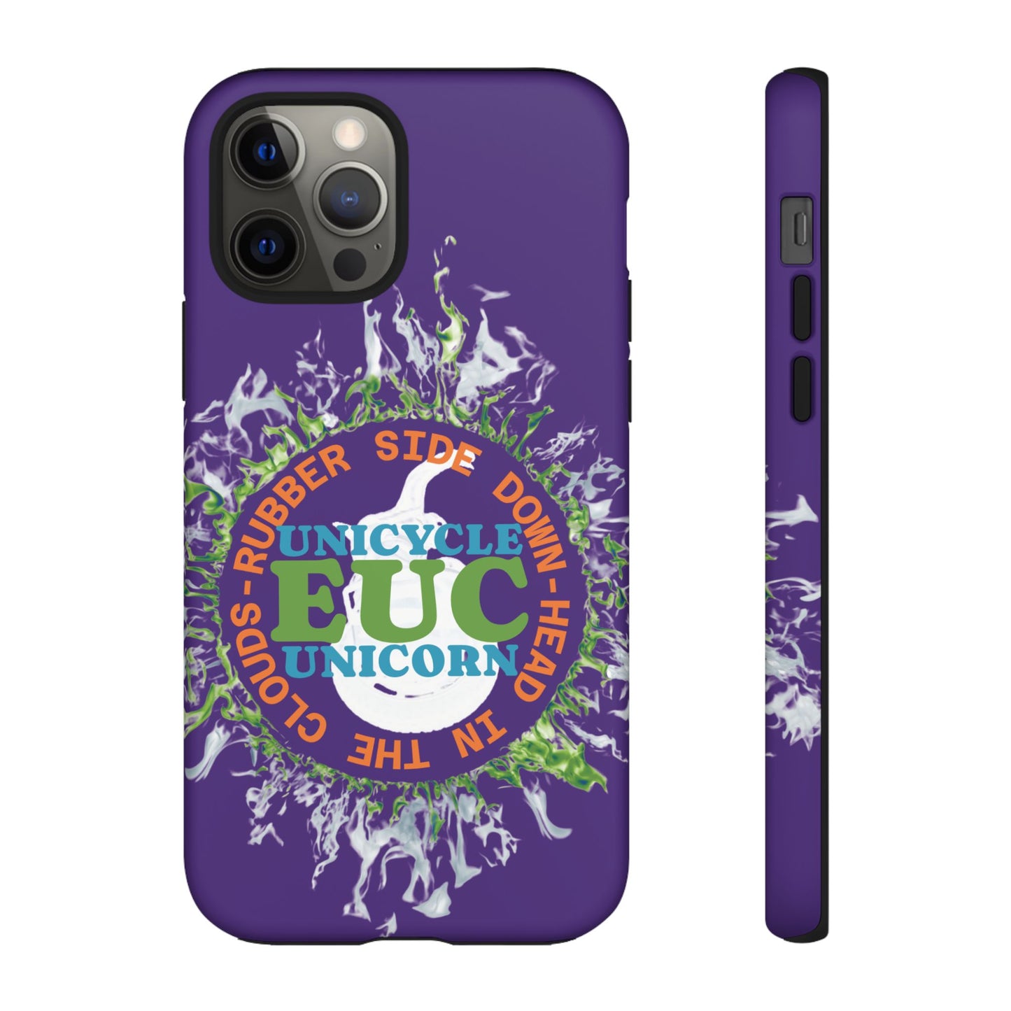 Unicycle Unicorn ring of Fire Tough Case - Durable phone case for EUC fans (purple)