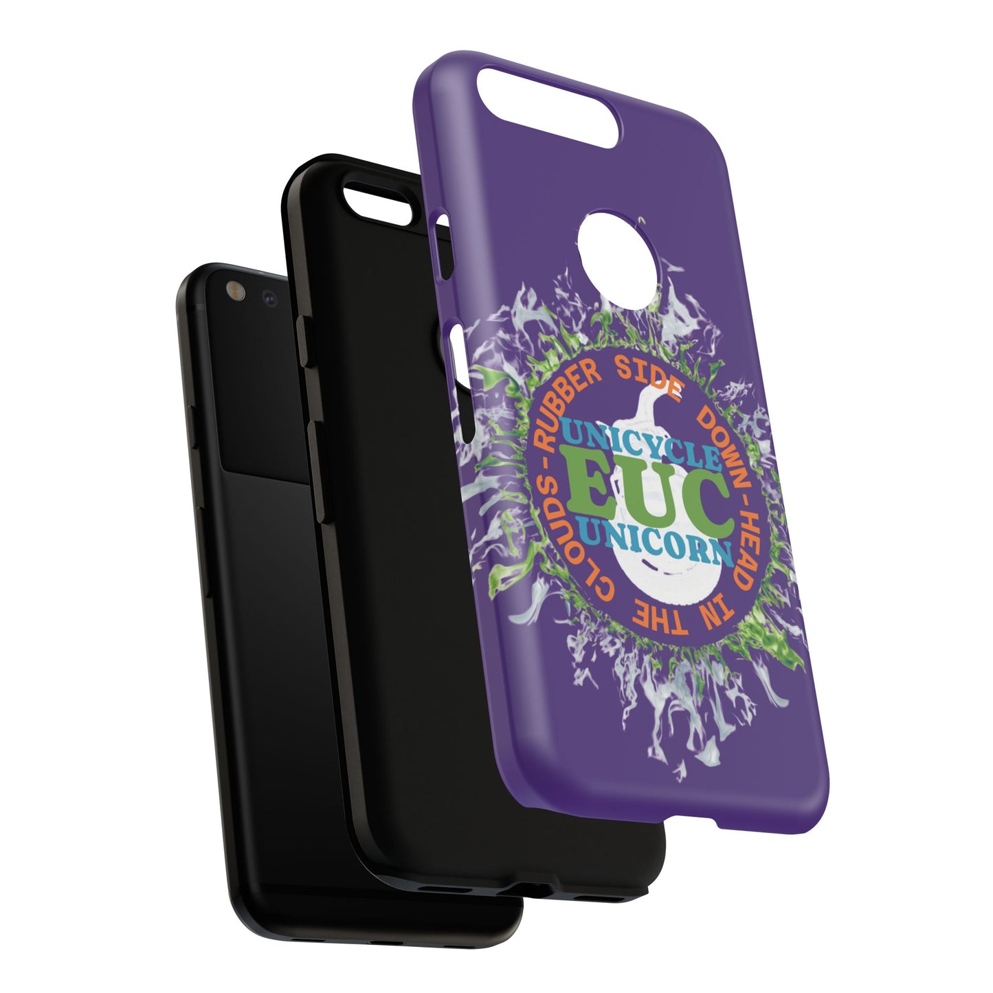 Unicycle Unicorn ring of Fire Tough Case - Durable phone case for EUC fans (purple)