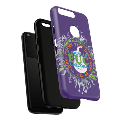 Unicycle Unicorn ring of Fire Tough Case - Durable phone case for EUC fans (purple)