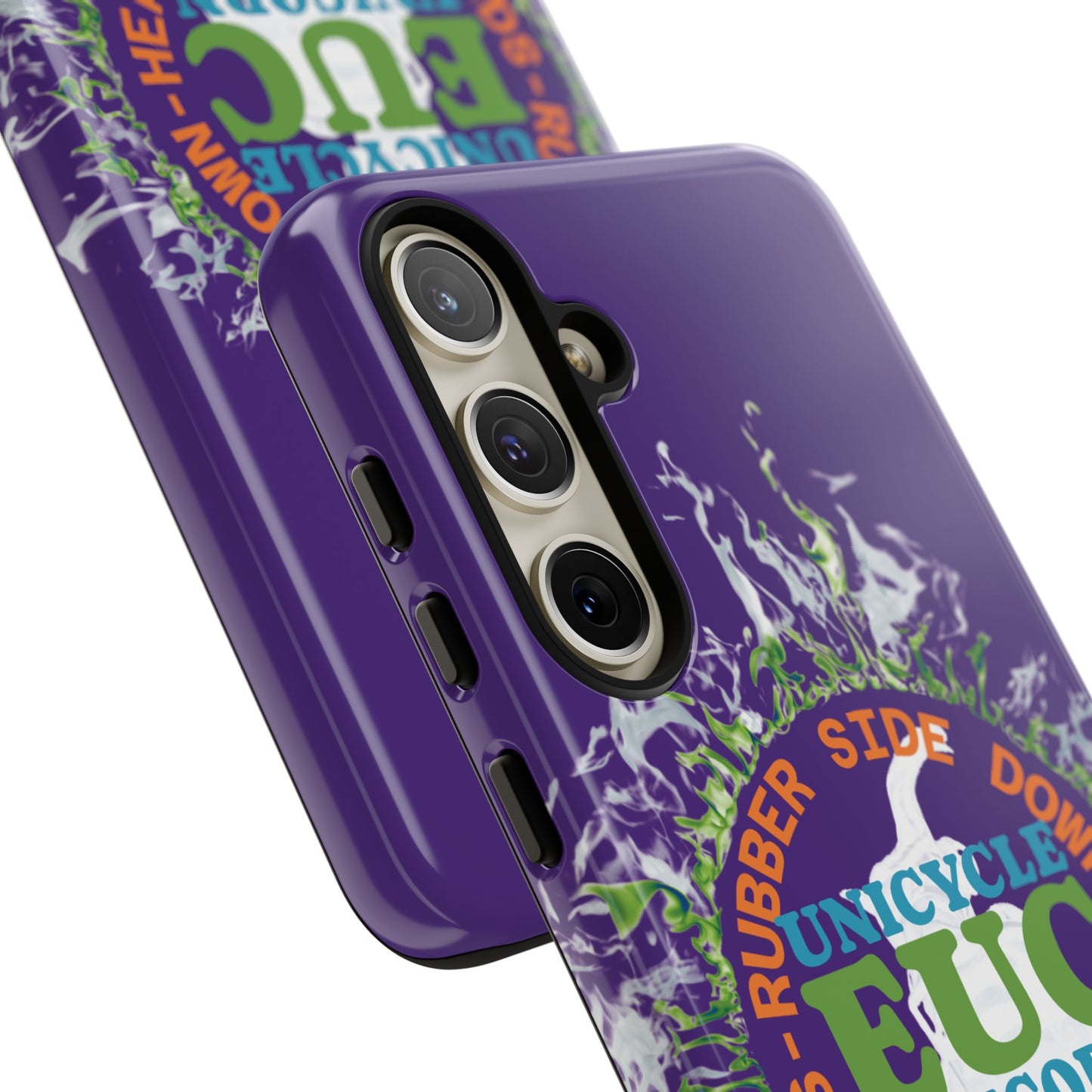 Unicycle Unicorn ring of Fire Tough Case - Durable phone case for EUC fans (purple)