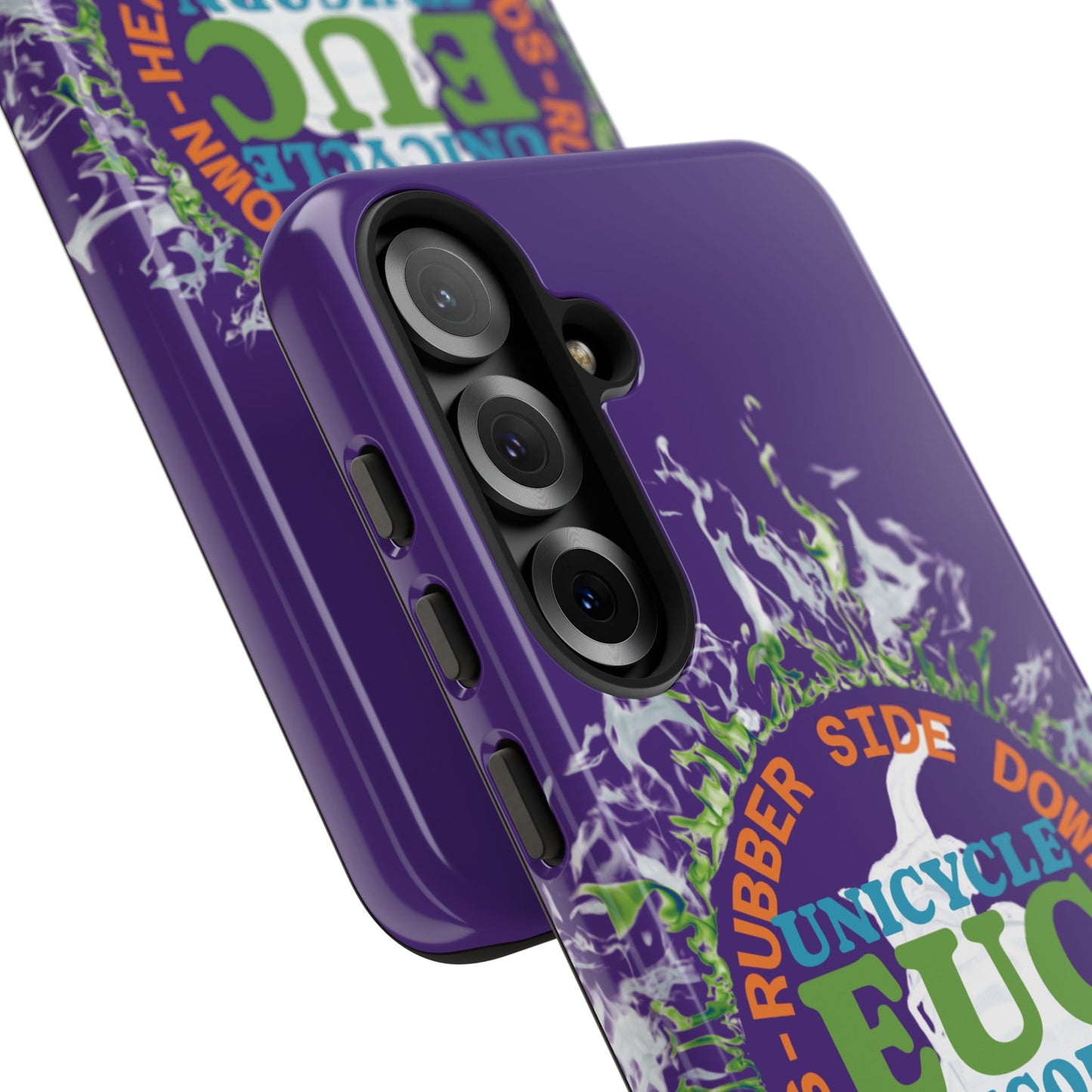 Unicycle Unicorn ring of Fire Tough Case - Durable phone case for EUC fans (purple)