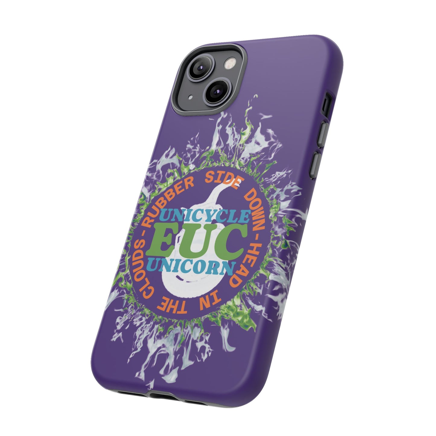 Unicycle Unicorn ring of Fire Tough Case - Durable phone case for EUC fans (purple)