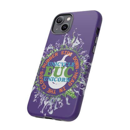 Unicycle Unicorn ring of Fire Tough Case - Durable phone case for EUC fans (purple)