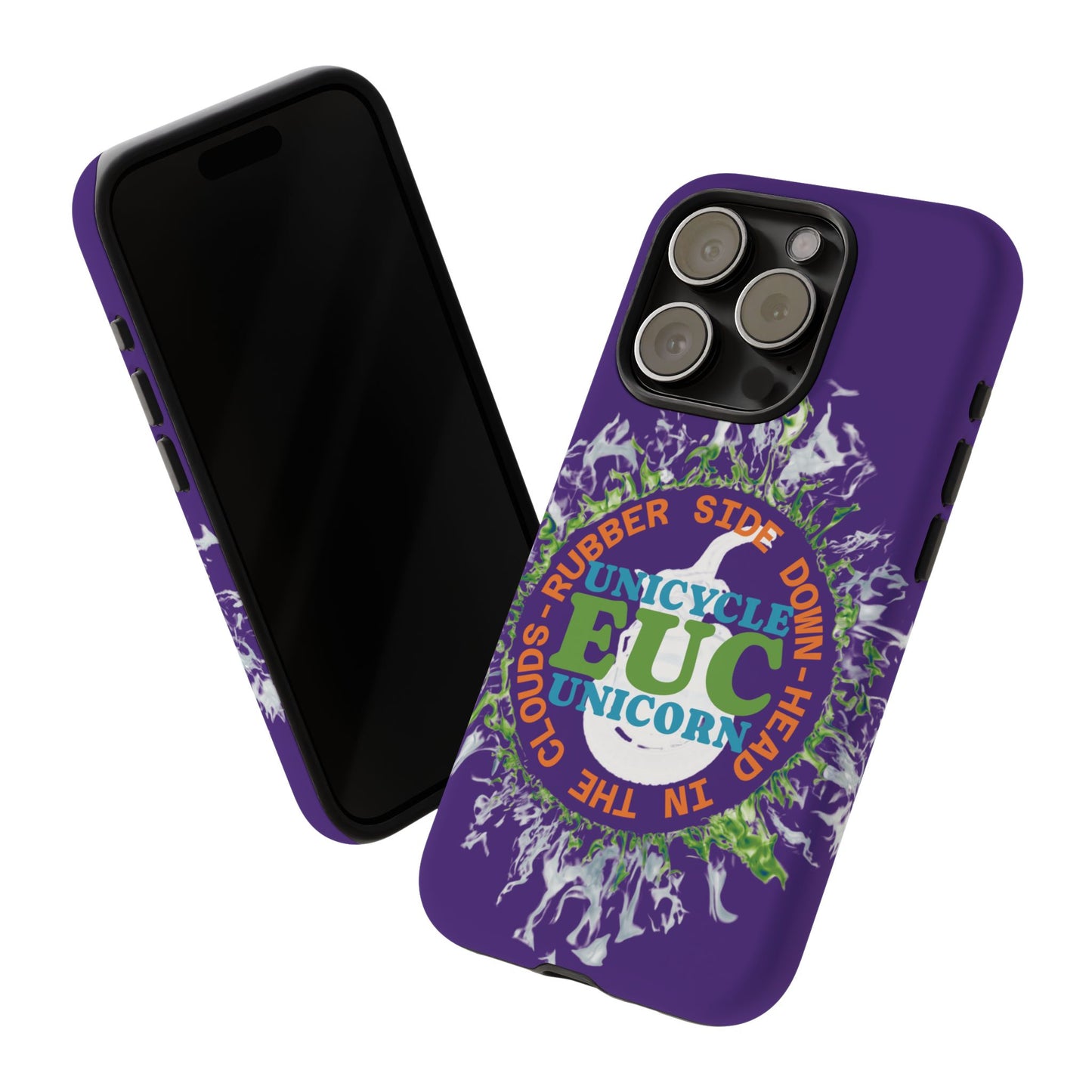 Unicycle Unicorn ring of Fire Tough Case - Durable phone case for EUC fans (purple)