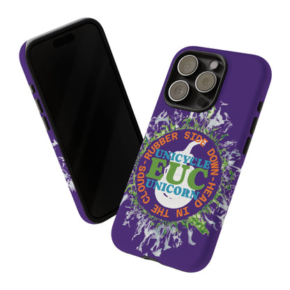 Unicycle Unicorn ring of Fire Tough Case - Durable phone case for EUC fans (purple)