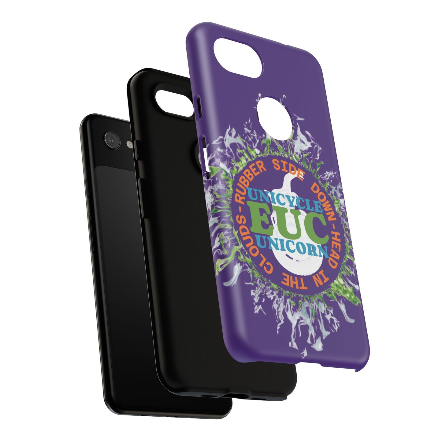 Unicycle Unicorn ring of Fire Tough Case - Durable phone case for EUC fans (purple)