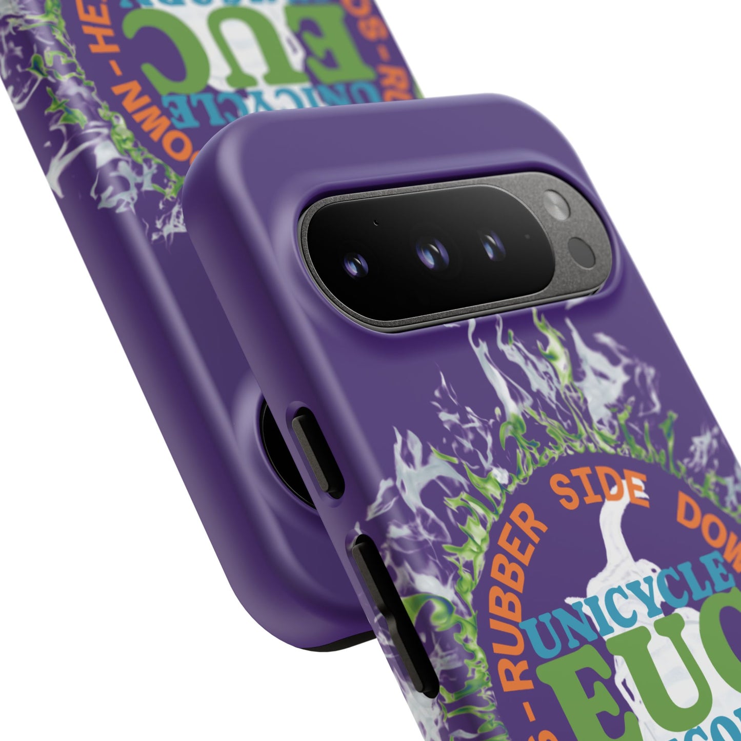 Unicycle Unicorn ring of Fire Tough Case - Durable phone case for EUC fans (purple)