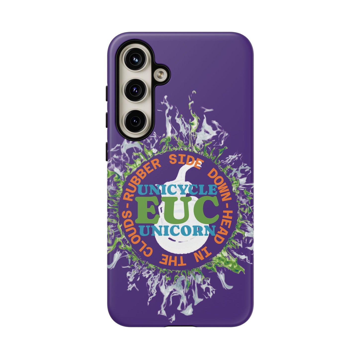 Unicycle Unicorn ring of Fire Tough Case - Durable phone case for EUC fans (purple)