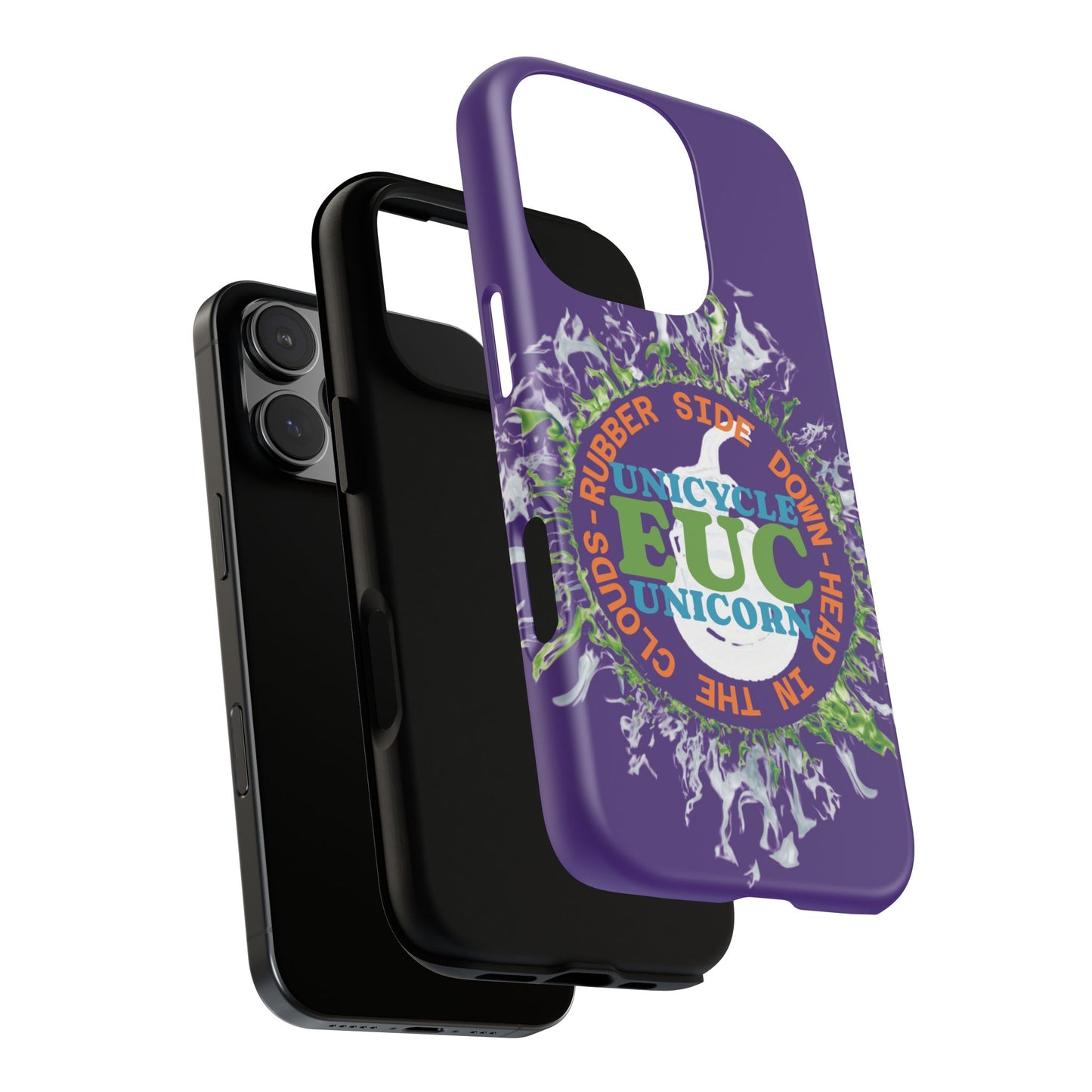 Unicycle Unicorn ring of Fire Tough Case - Durable phone case for EUC fans (purple)