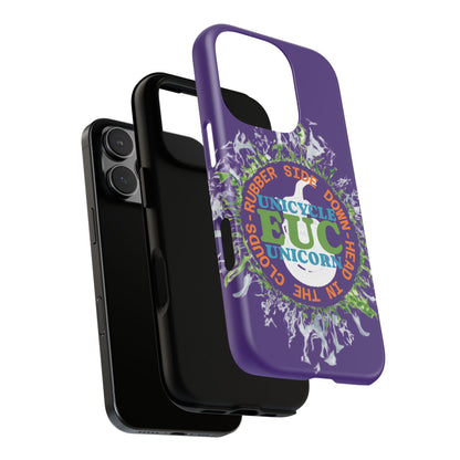 Unicycle Unicorn ring of Fire Tough Case - Durable phone case for EUC fans (purple)
