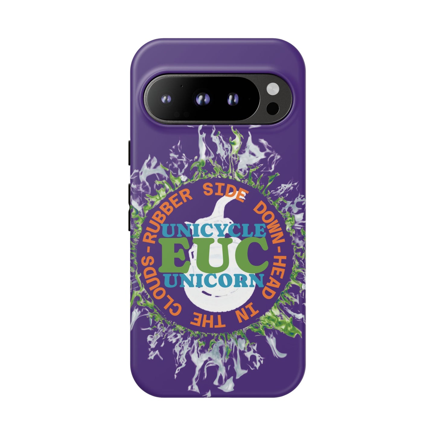 Unicycle Unicorn ring of Fire Tough Case - Durable phone case for EUC fans (purple)