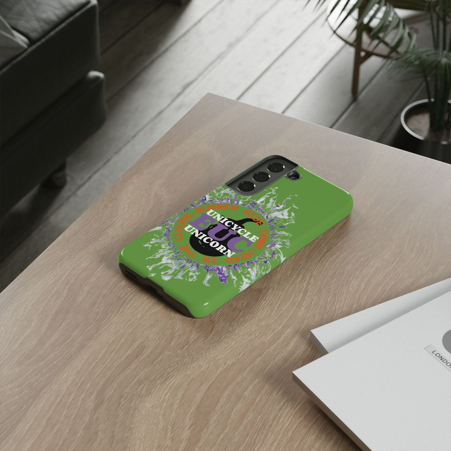 Unicycle Unicorn Purple ring of Fire Tough Case - Durable phone case for EUC fans