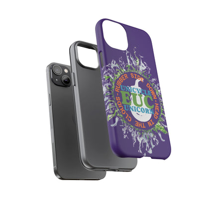 Unicycle Unicorn ring of Fire Tough Case - Durable phone case for EUC fans (purple)