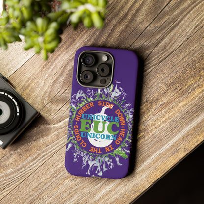 Unicycle Unicorn ring of Fire Tough Case - Durable phone case for EUC fans (purple)