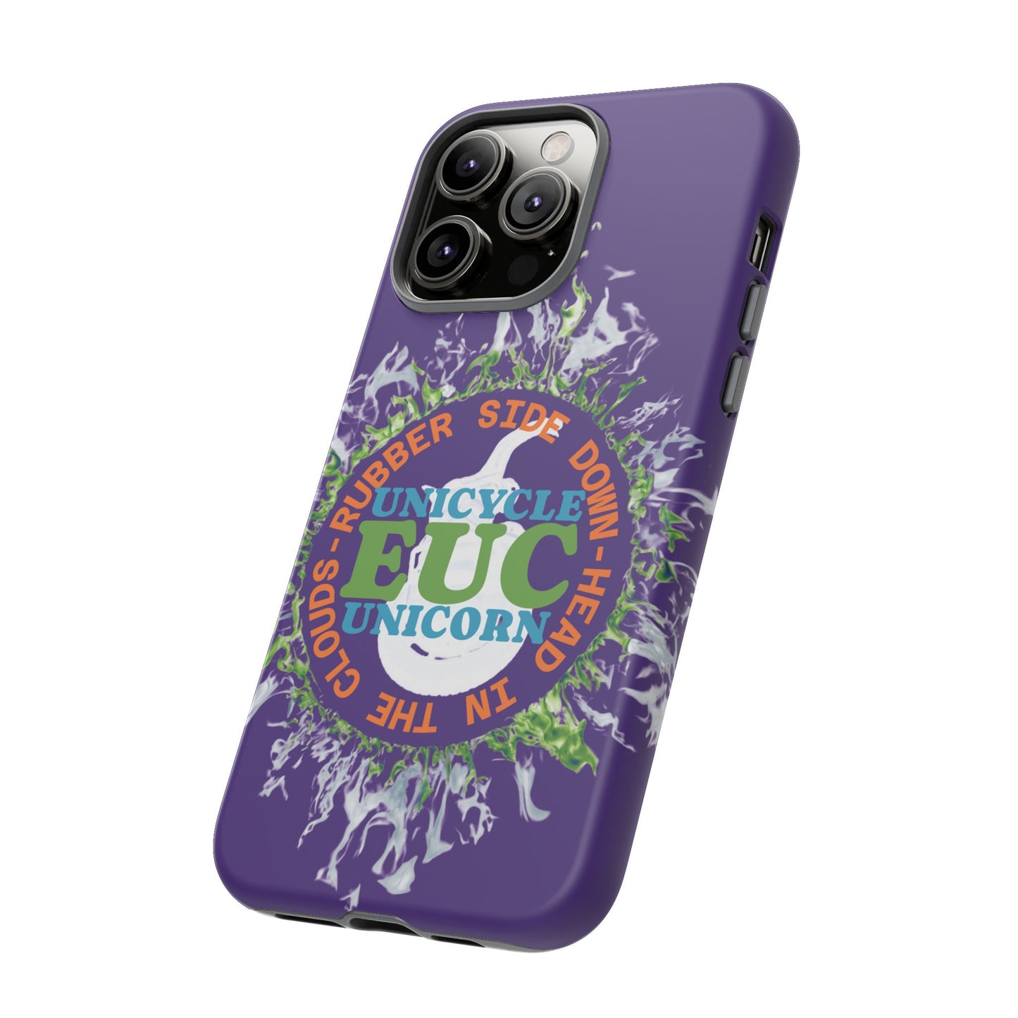 Unicycle Unicorn ring of Fire Tough Case - Durable phone case for EUC fans (purple)