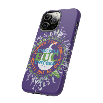 Unicycle Unicorn ring of Fire Tough Case - Durable phone case for EUC fans (purple)