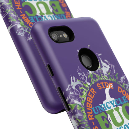 Unicycle Unicorn ring of Fire Tough Case - Durable phone case for EUC fans (purple)