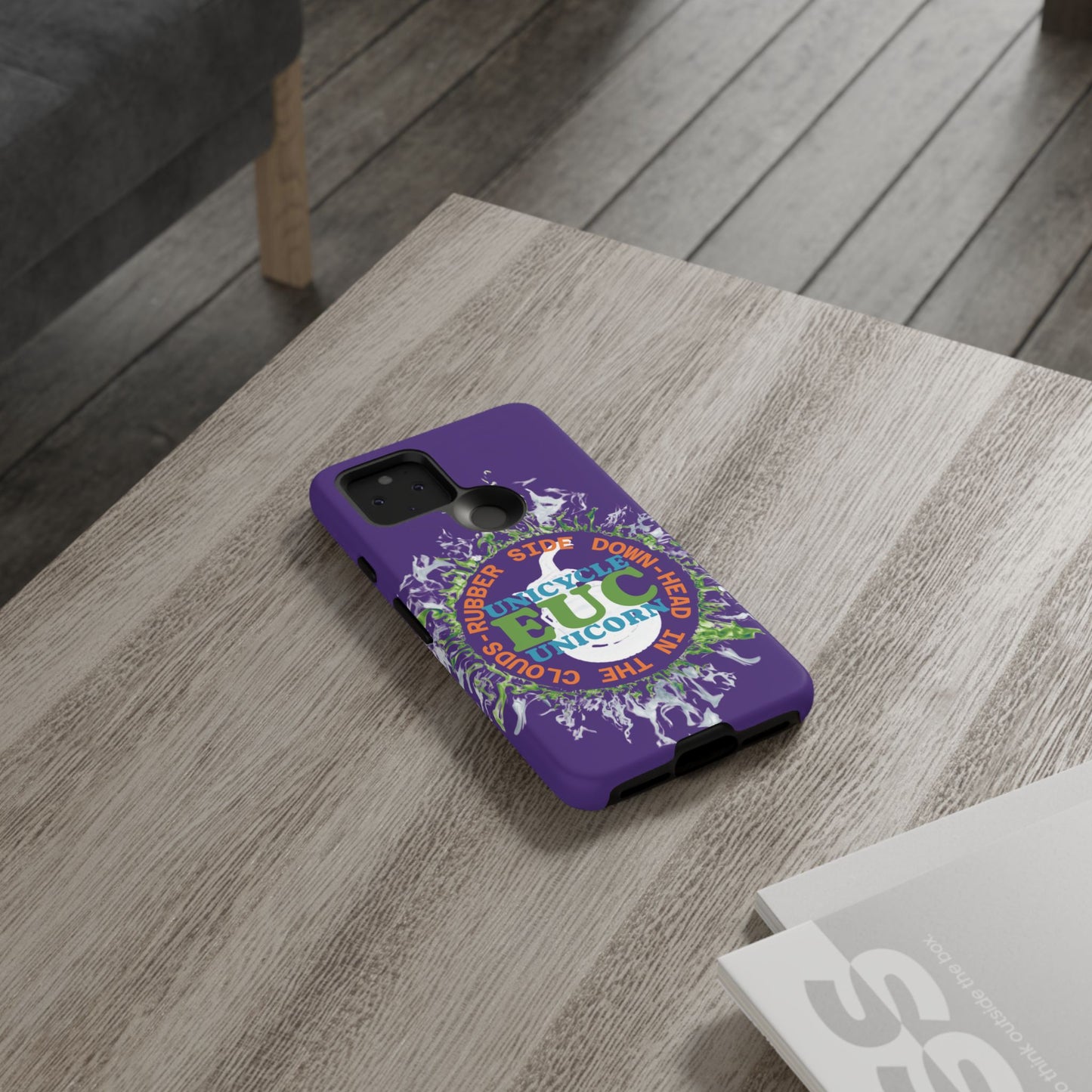 Unicycle Unicorn ring of Fire Tough Case - Durable phone case for EUC fans (purple)