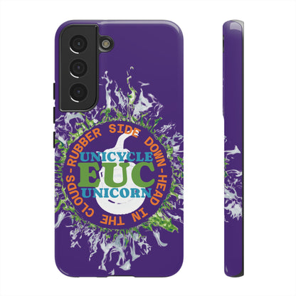Unicycle Unicorn ring of Fire Tough Case - Durable phone case for EUC fans (purple)