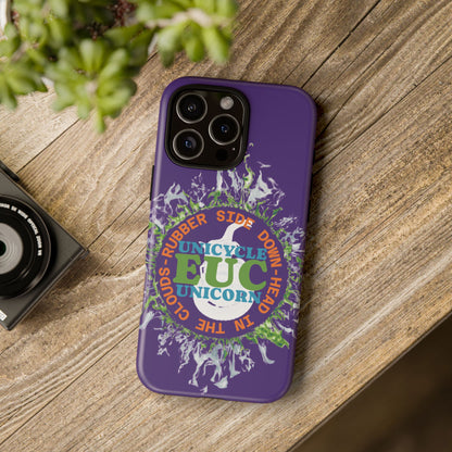 Unicycle Unicorn ring of Fire Tough Case - Durable phone case for EUC fans (purple)