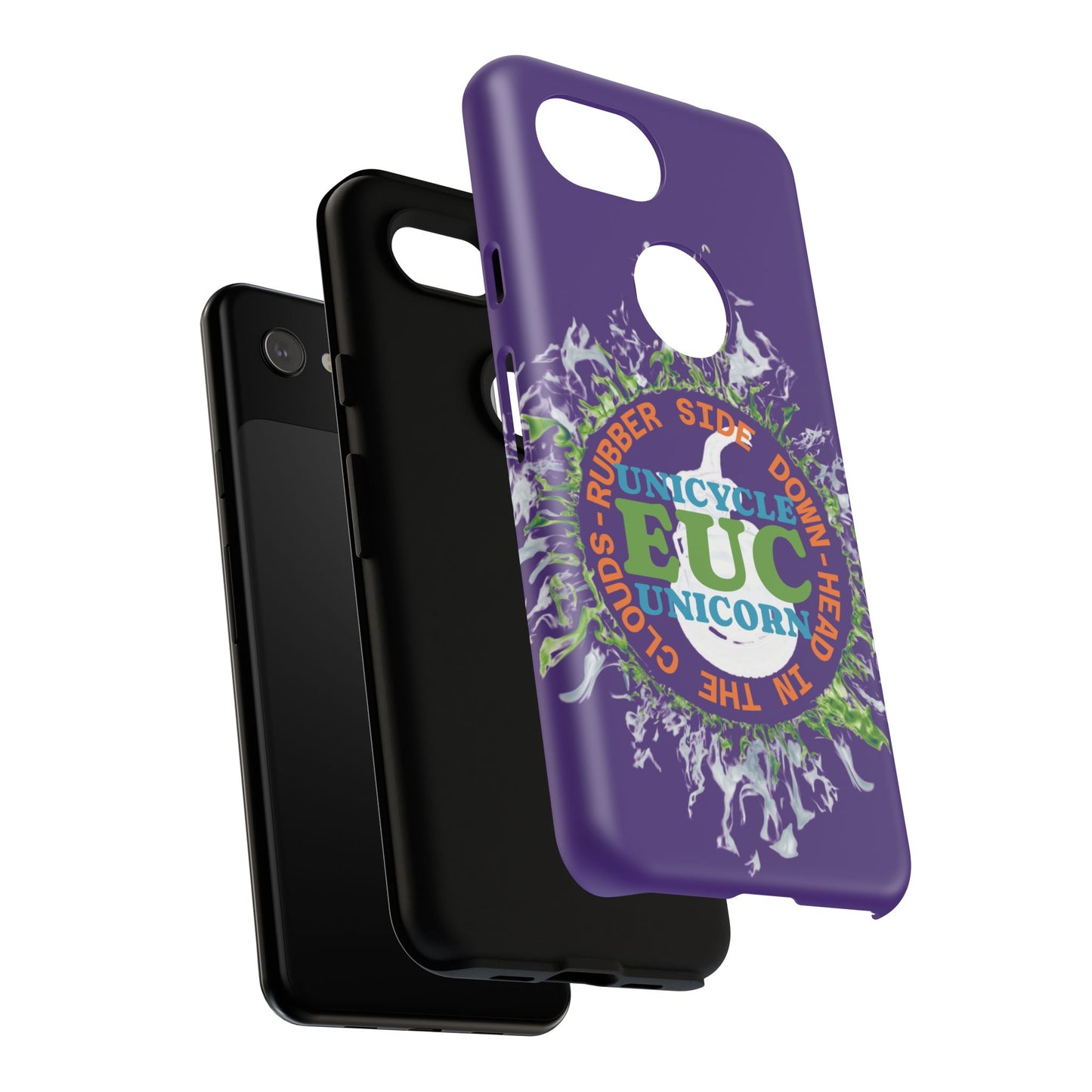 Unicycle Unicorn ring of Fire Tough Case - Durable phone case for EUC fans (purple)