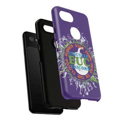Unicycle Unicorn ring of Fire Tough Case - Durable phone case for EUC fans (purple)