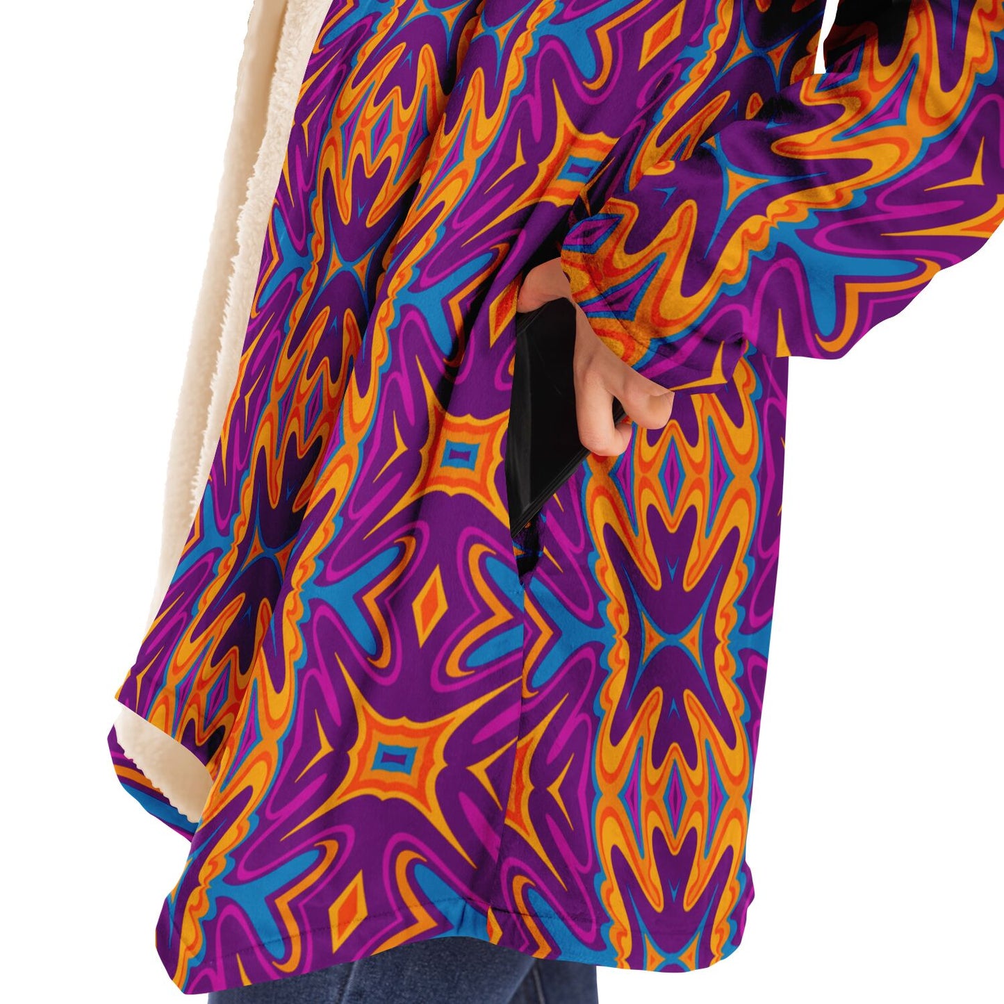 Unbranded Psychedelic Oblink Microfleece Cloak