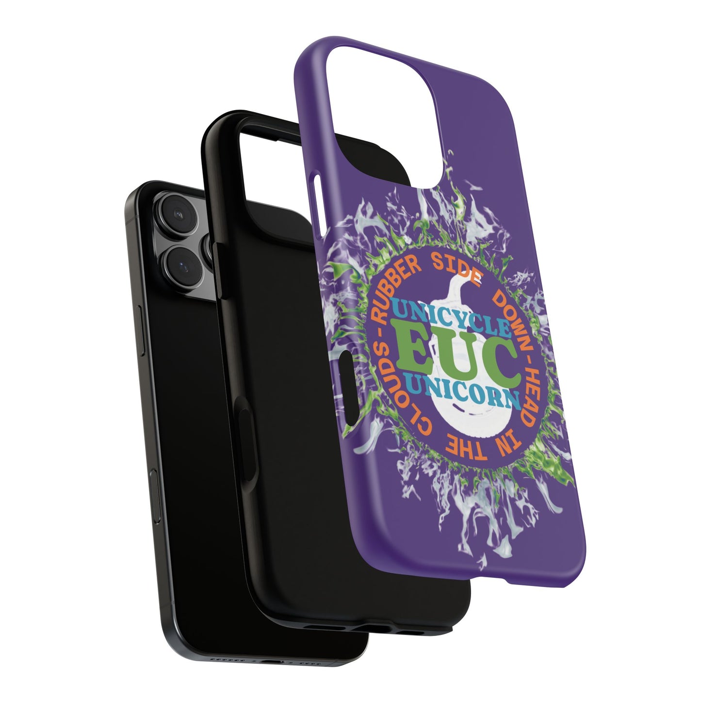 Unicycle Unicorn ring of Fire Tough Case - Durable phone case for EUC fans (purple)