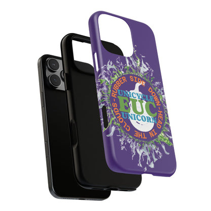 Unicycle Unicorn ring of Fire Tough Case - Durable phone case for EUC fans (purple)