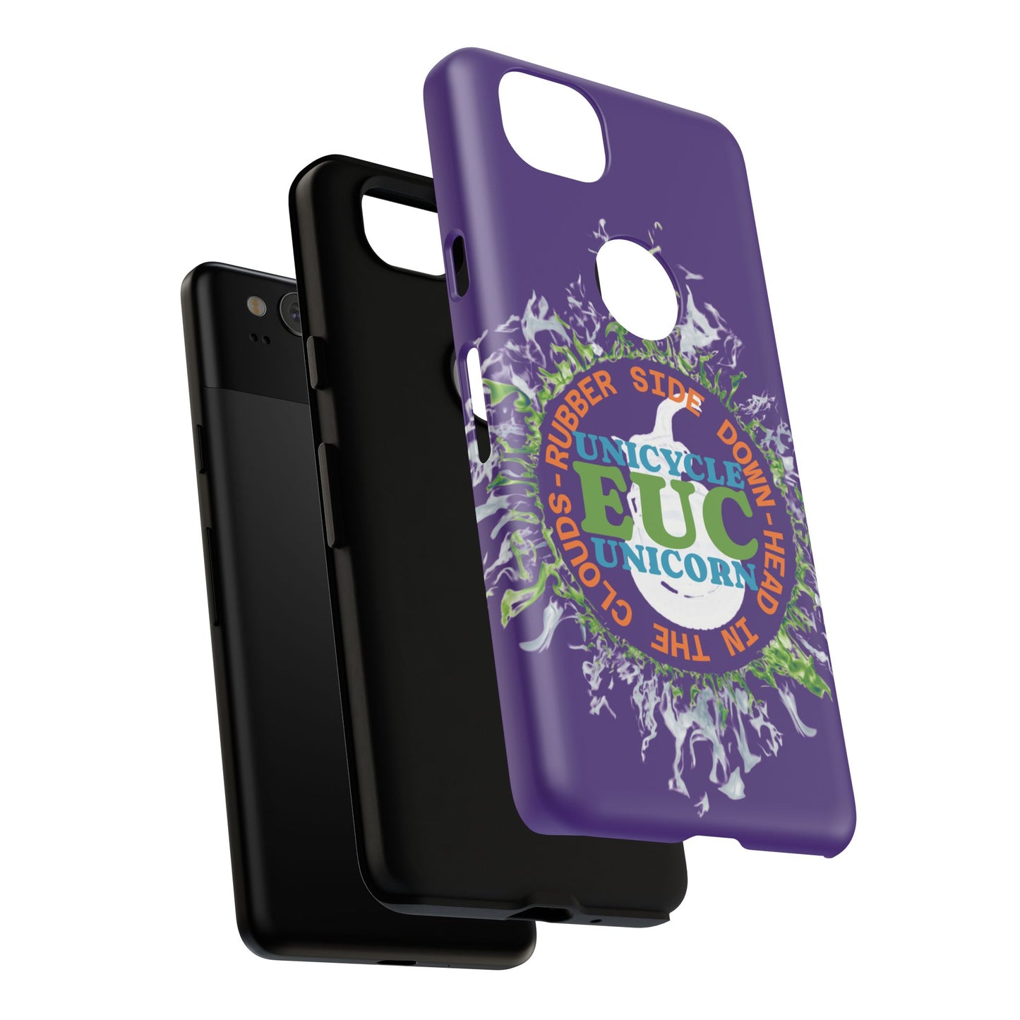 Unicycle Unicorn ring of Fire Tough Case - Durable phone case for EUC fans (purple)