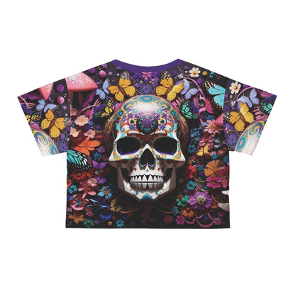 Unbranded Skull #2 Crop Tee (Purple Collar)