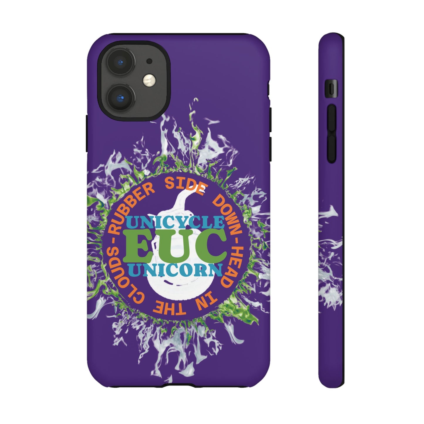 Unicycle Unicorn ring of Fire Tough Case - Durable phone case for EUC fans (purple)