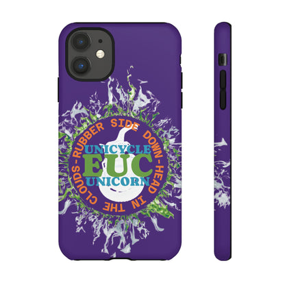 Unicycle Unicorn ring of Fire Tough Case - Durable phone case for EUC fans (purple)