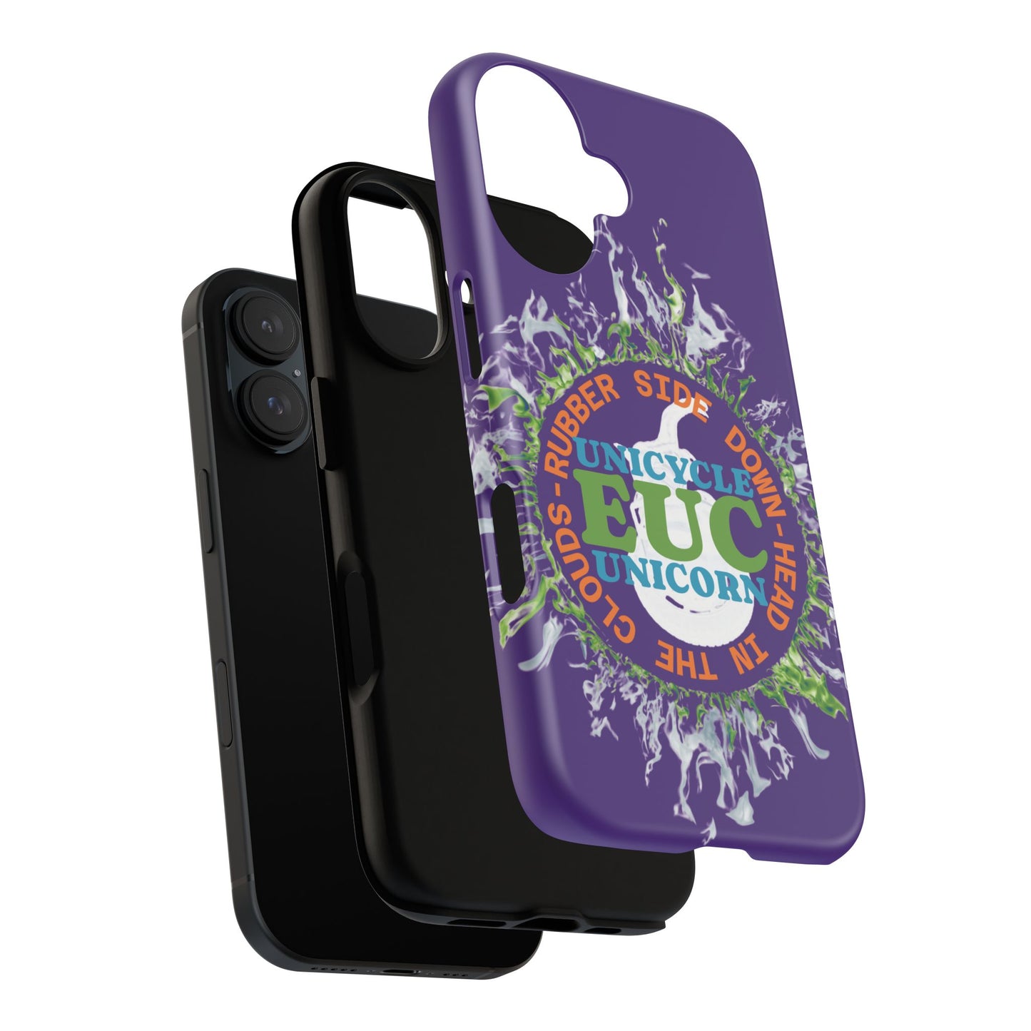 Unicycle Unicorn ring of Fire Tough Case - Durable phone case for EUC fans (purple)